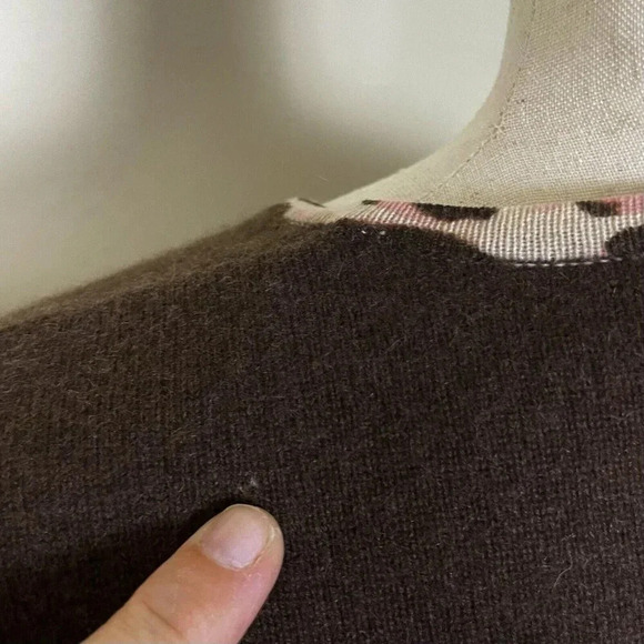 U-Knit 100% CASHMERE Cardigan Sweater Size Small S Pockets Button Front Brown - Picture 11 of 15